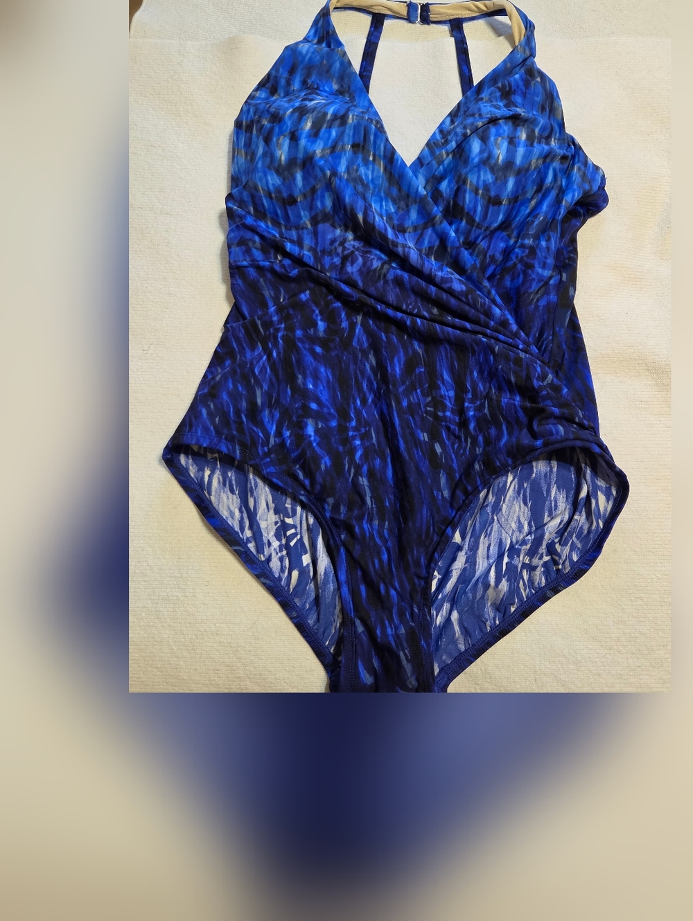 Miraclesuit One-Piece  Swimsuit In Blues.  Sz 16